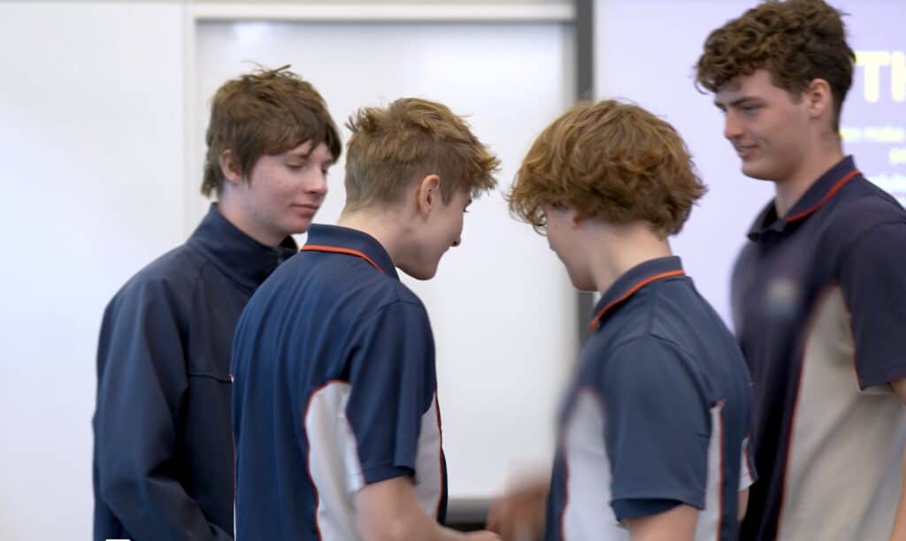Teenage boys in a small group workshop