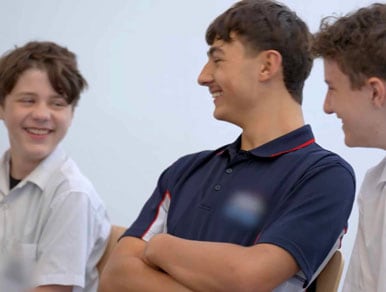 Teenage boys taking part in a kai-fella school workshop for mental health